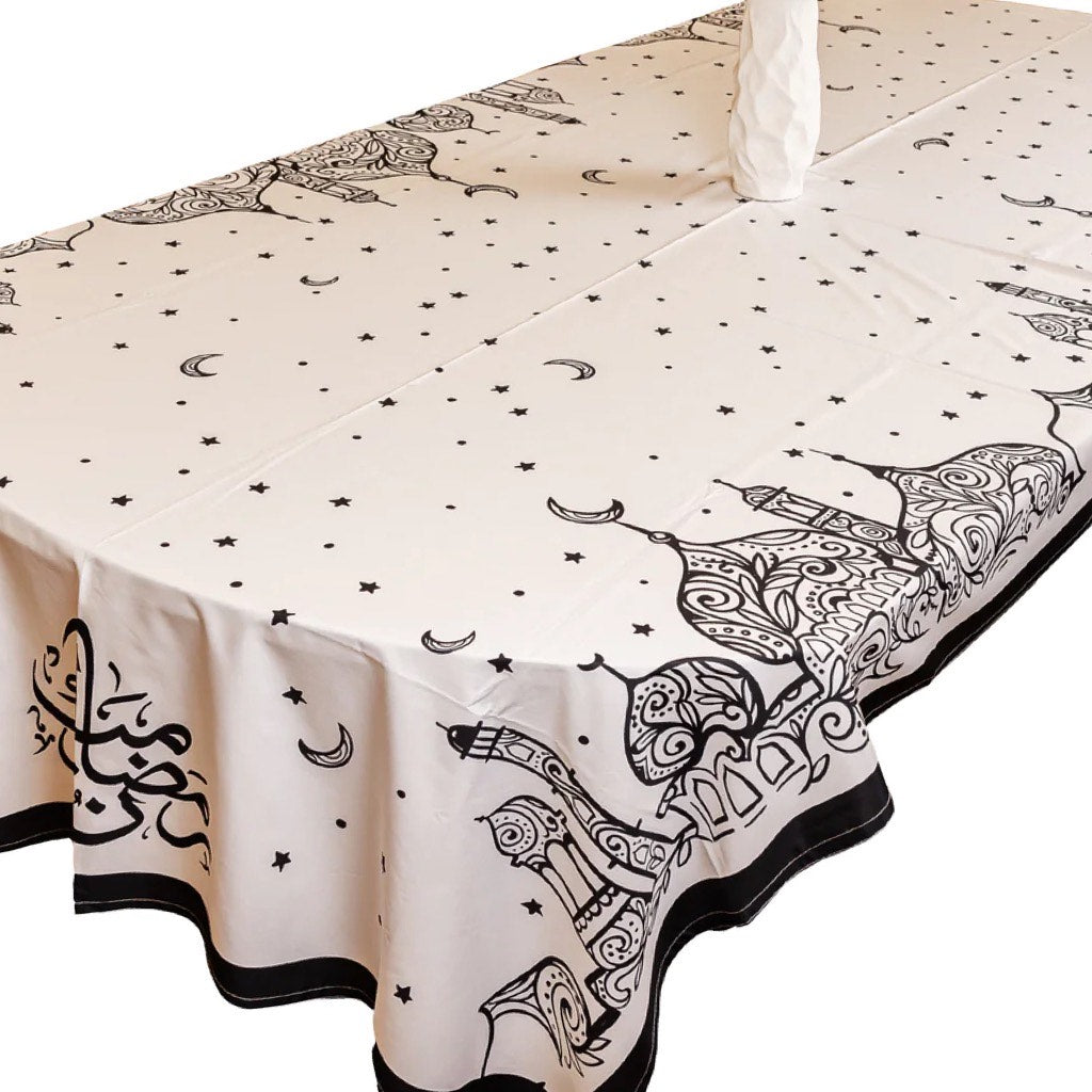 The Lailaty Black Rectangular Table Cloth