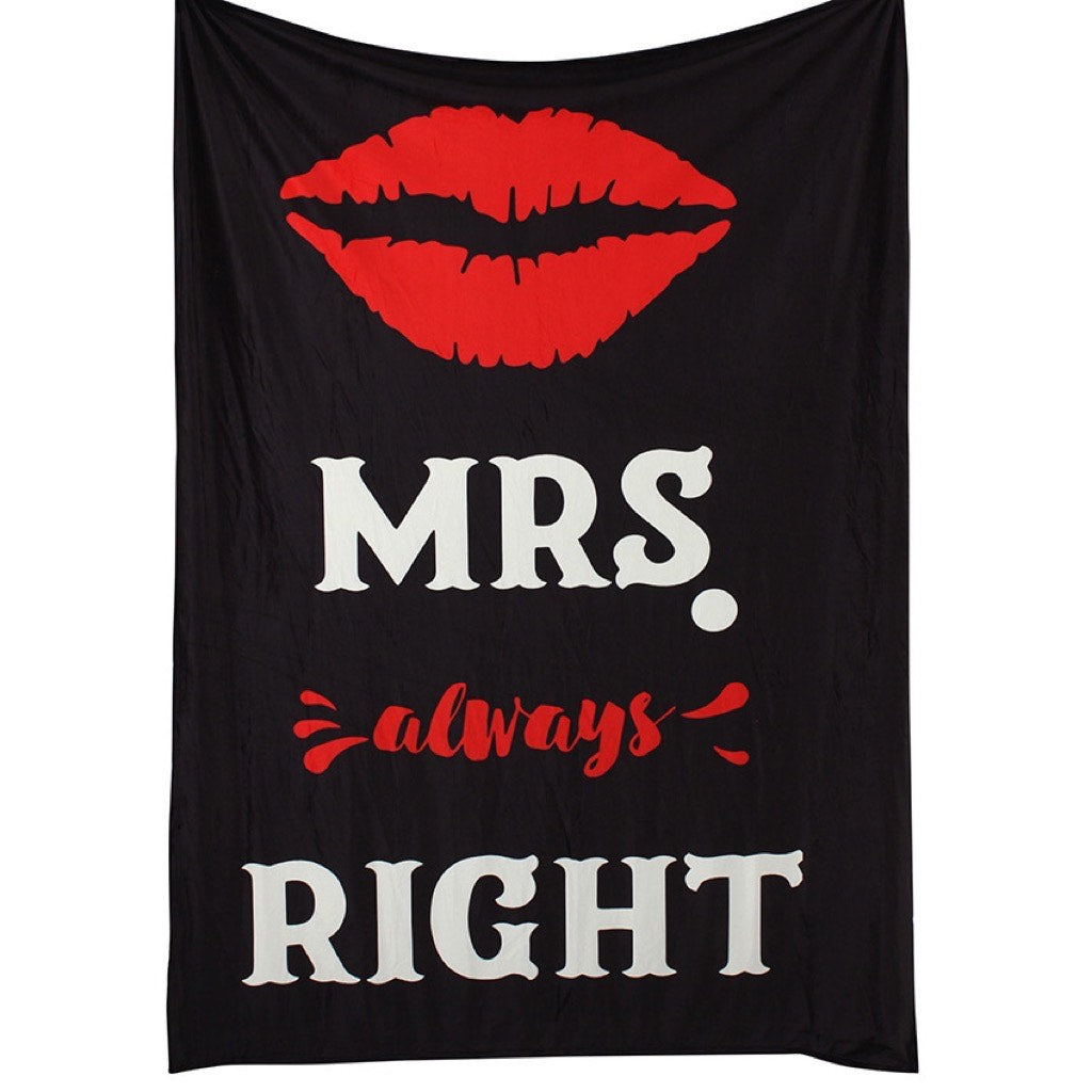 Mrs Always Right Velvet Blanket