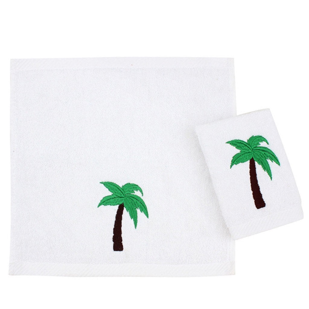 The Palm Tree Guest Towel Set of Two