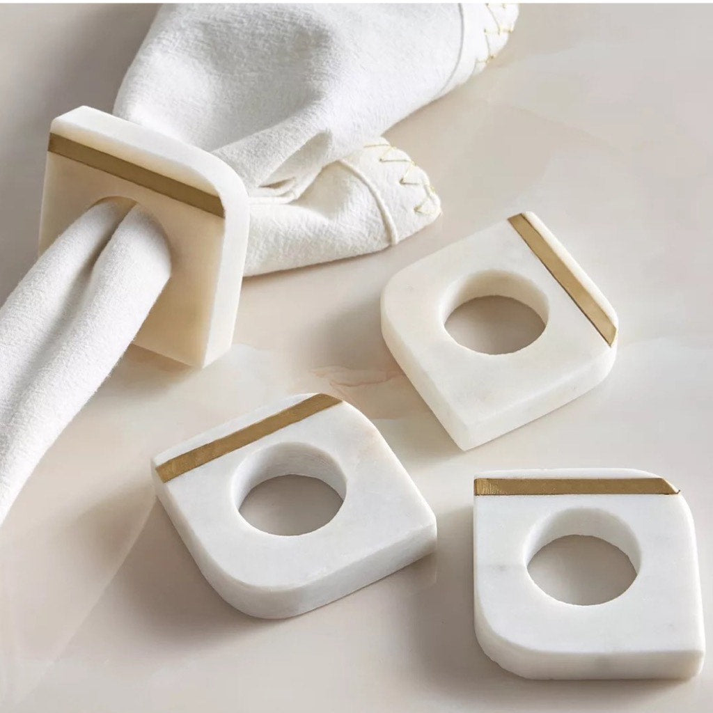 La Carrara Set of Four Napkin Rings
