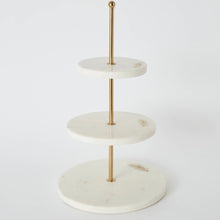 Load image into Gallery viewer, La Blanca Marble Three Tier Serving Stand
