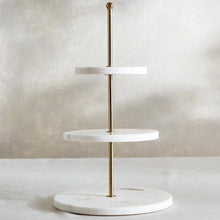 Load image into Gallery viewer, La Blanca Marble Three Tier Serving Stand
