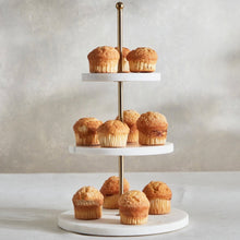 Load image into Gallery viewer, La Blanca Marble Three Tier Serving Stand
