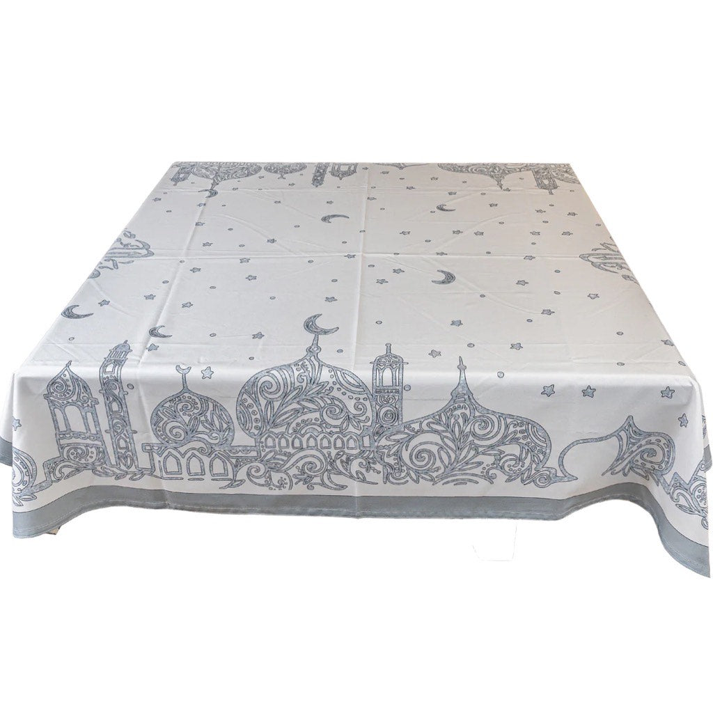 The Lailaty Shimmery Grey Square Table Cloth