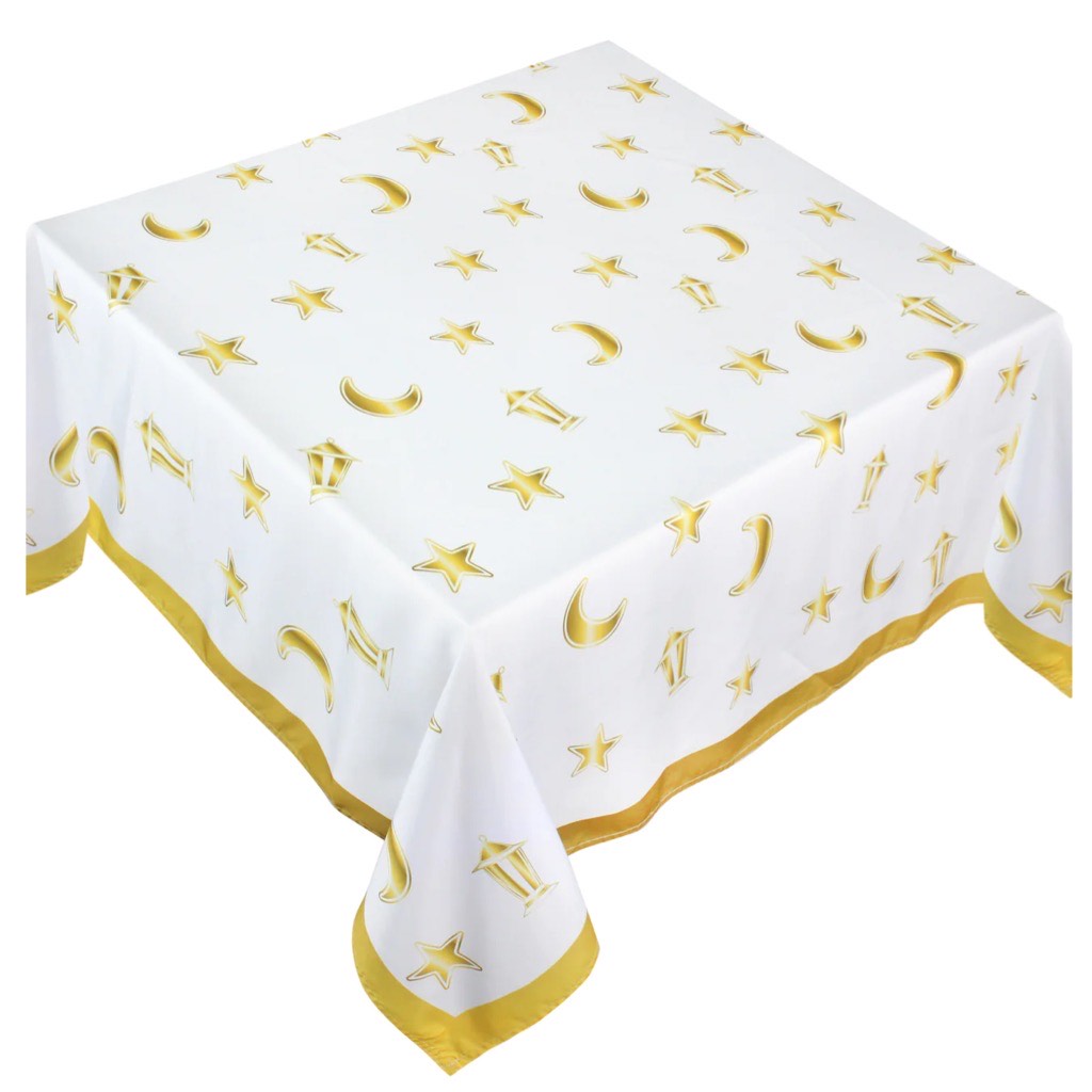 The Golden Lanterns & Stars Square Table Cloth