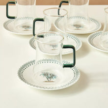 Load image into Gallery viewer, The Royal Palm Set of Six Tea Istikana &amp; Saucer
