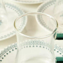 Load image into Gallery viewer, The Royal Palm Set of Six Tea Istikana &amp; Saucer
