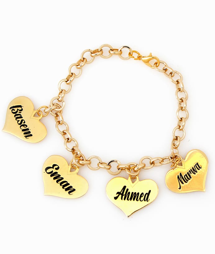 The Personalized Mother’s Day Dangling Hearts Bracelet