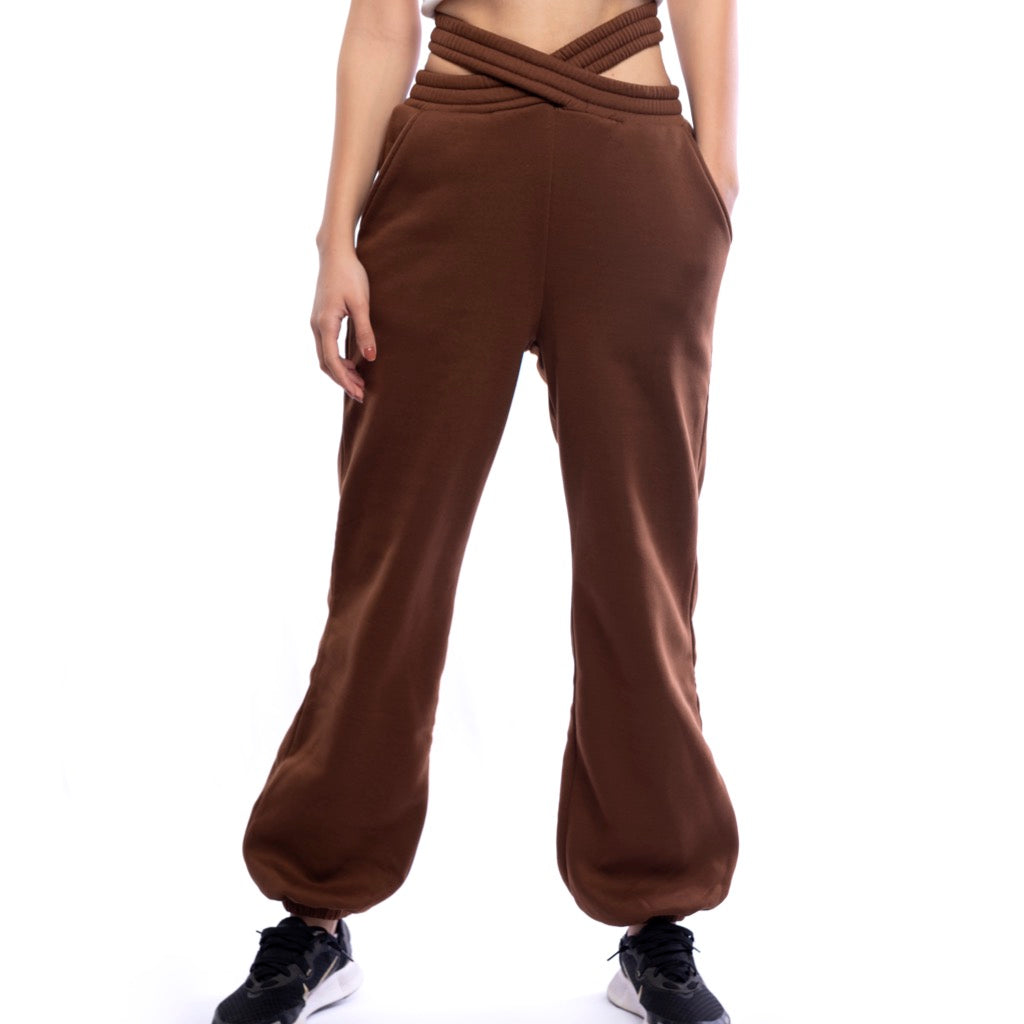 The Cut Out Sweatpants in Brown