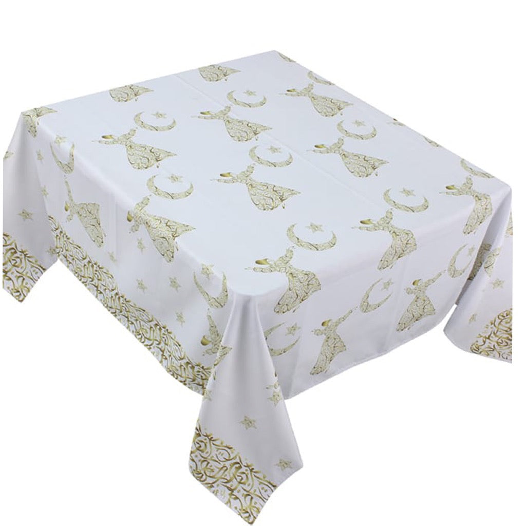 The Gold Whirling Dervish Square Table Cloth