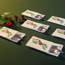 Load image into Gallery viewer, The Mistletoe Cutlery Sleeve Set Of Six
