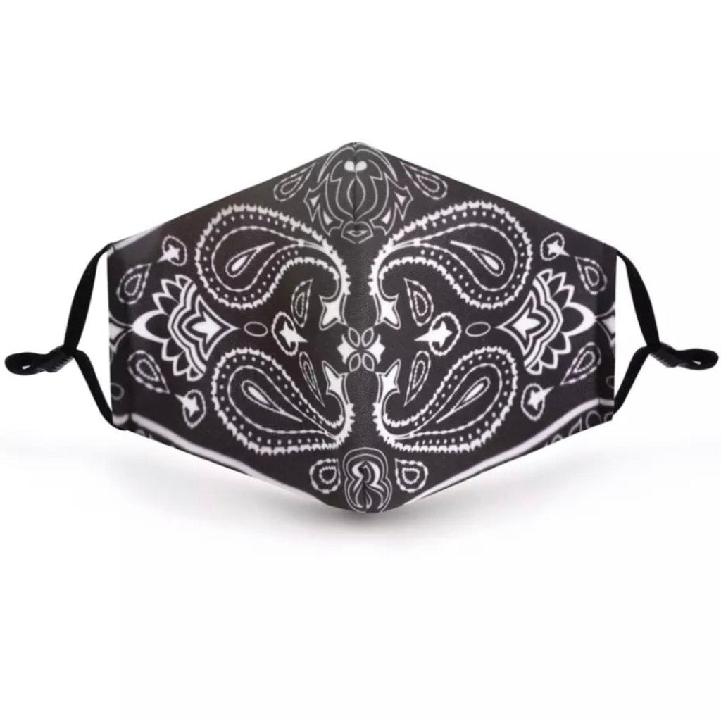 Black Bandana Face Mask