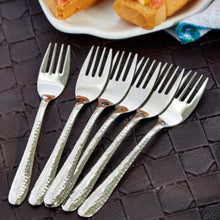 Load image into Gallery viewer, The Hammered Dessert Fork Set Of Six
