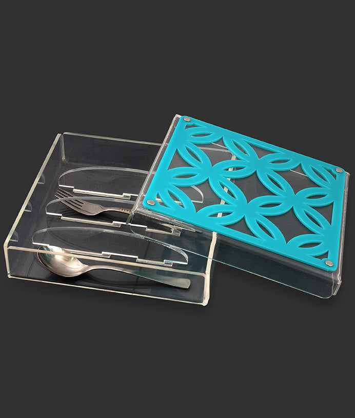 The Blue Andalusian Circles Collection: The Cutlery Box