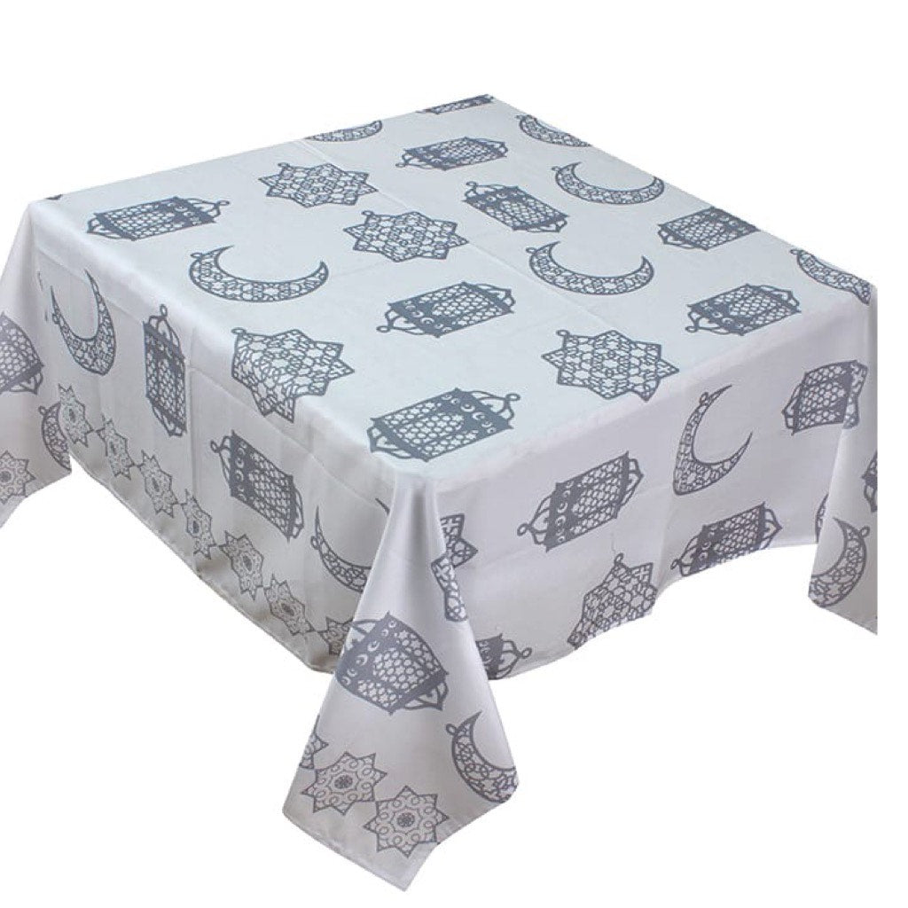 The Silver Festivities Square Table Cloth