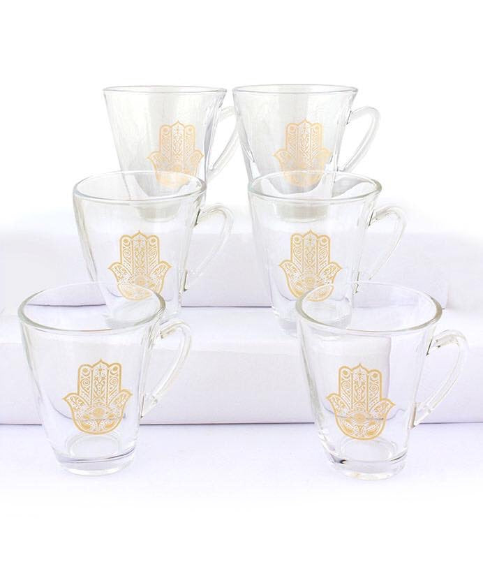 The Golden Kaff Glass Mug Set Of Six