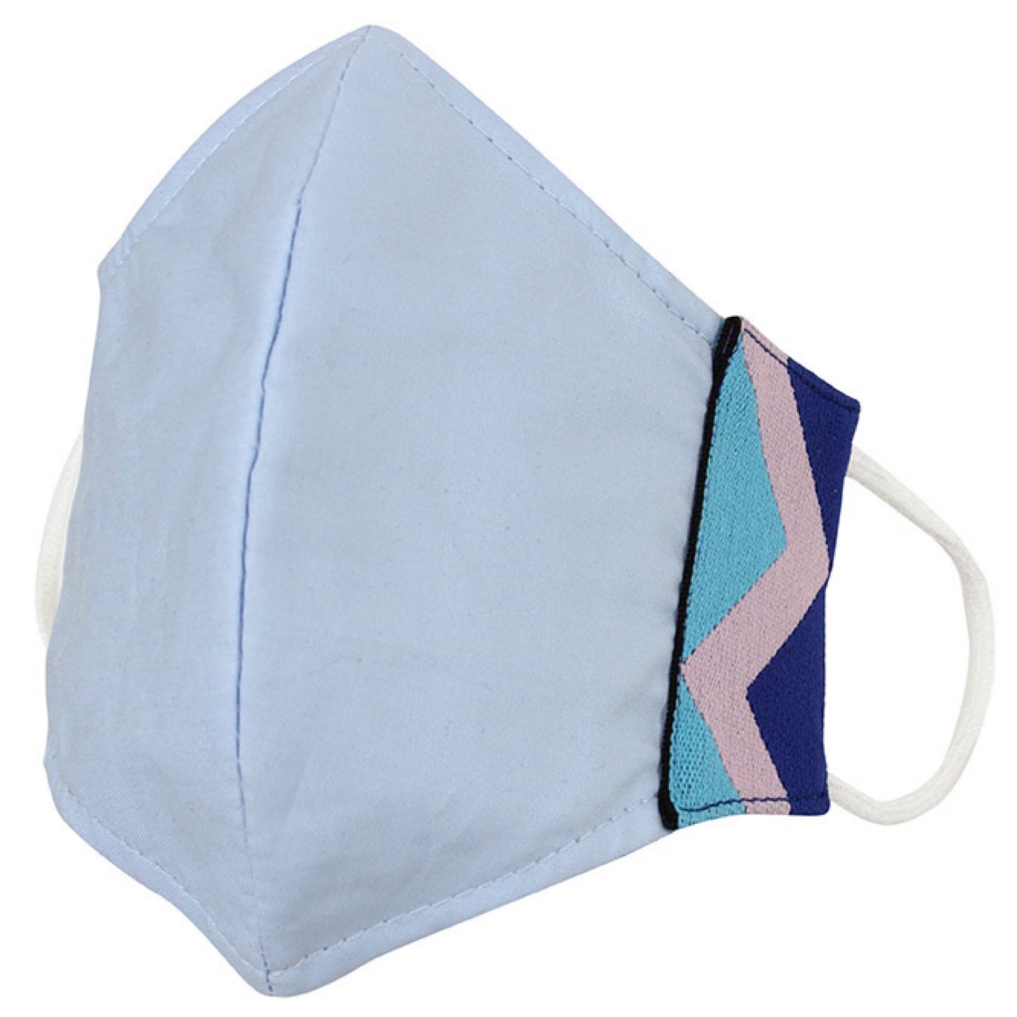 The Embroidered Sides Face Mask In Powder Blue