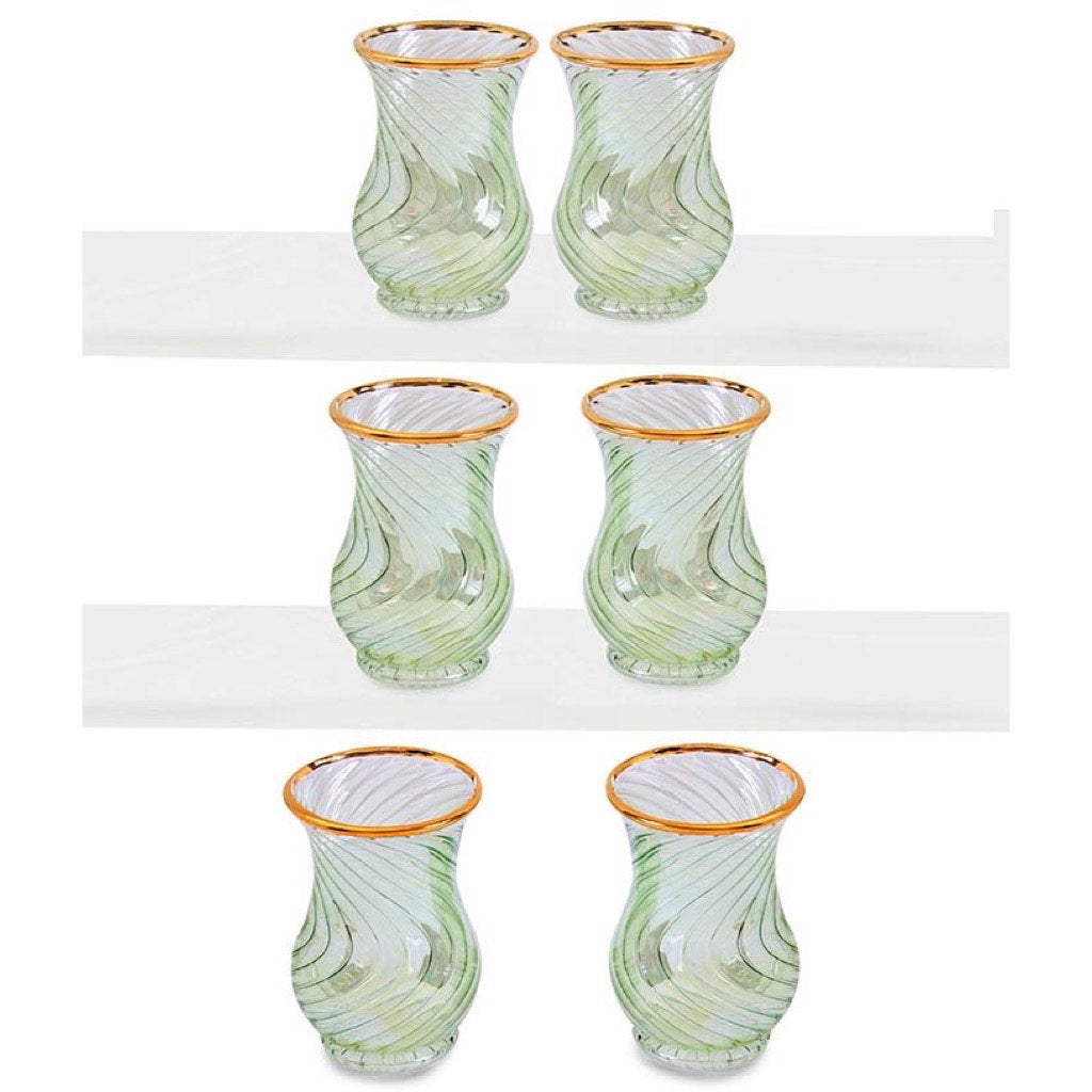 The Sahara Blown Glass Istikana Set In Green