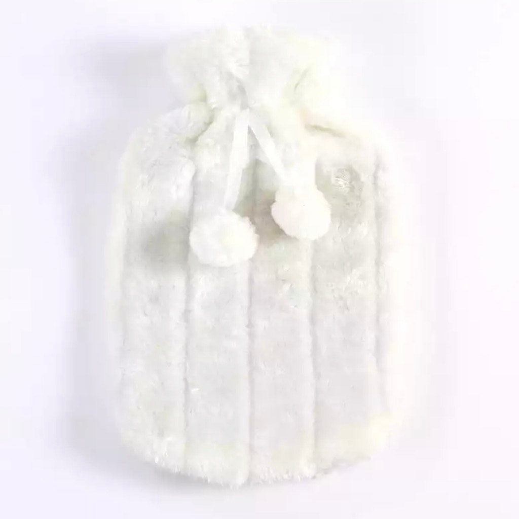 The Fluffy Hot Water Bottle & Cover In Cream