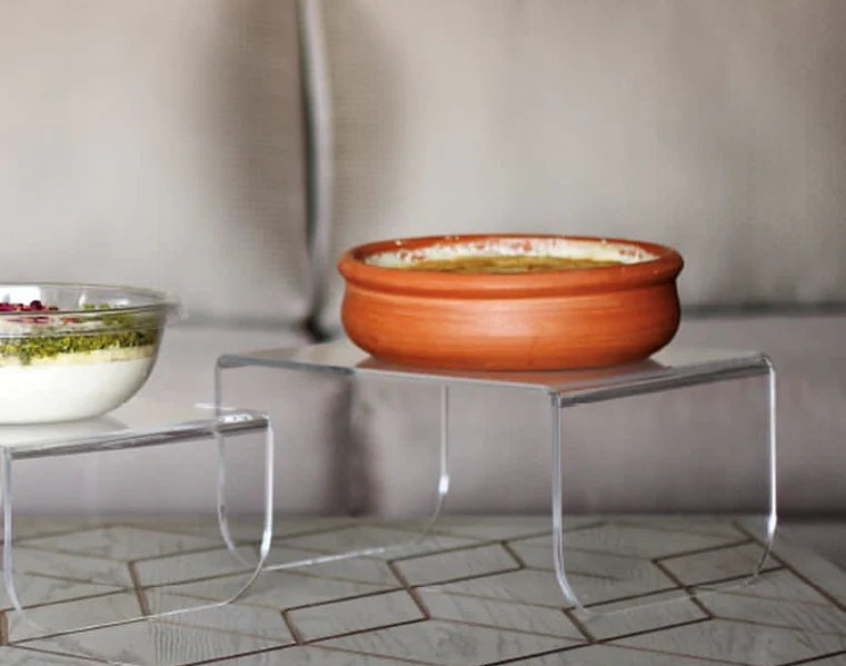 Set Of Two Plexiglass Food Risers